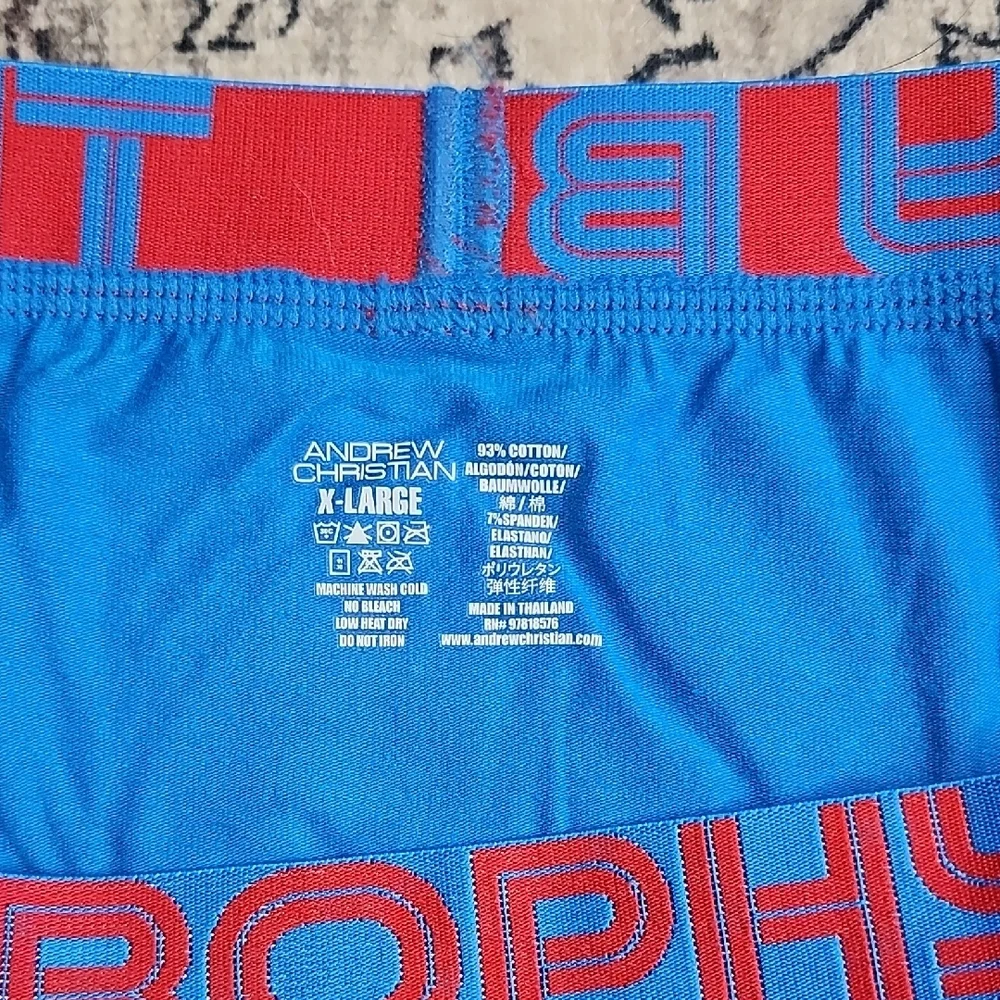 Andrew Christian Blue and Red Briefs - Picture 3 of 7